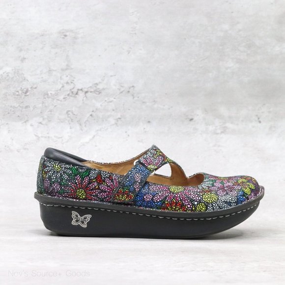 Alegria Shoes - Alegria Dayna Daisy Chain Day 564 Floral Leather Mary Janes Size 8-8.5 US 38 EU
